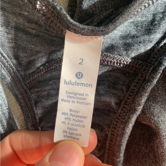 Barely worn gray Lululemon work out top. - Picture 2 of 3